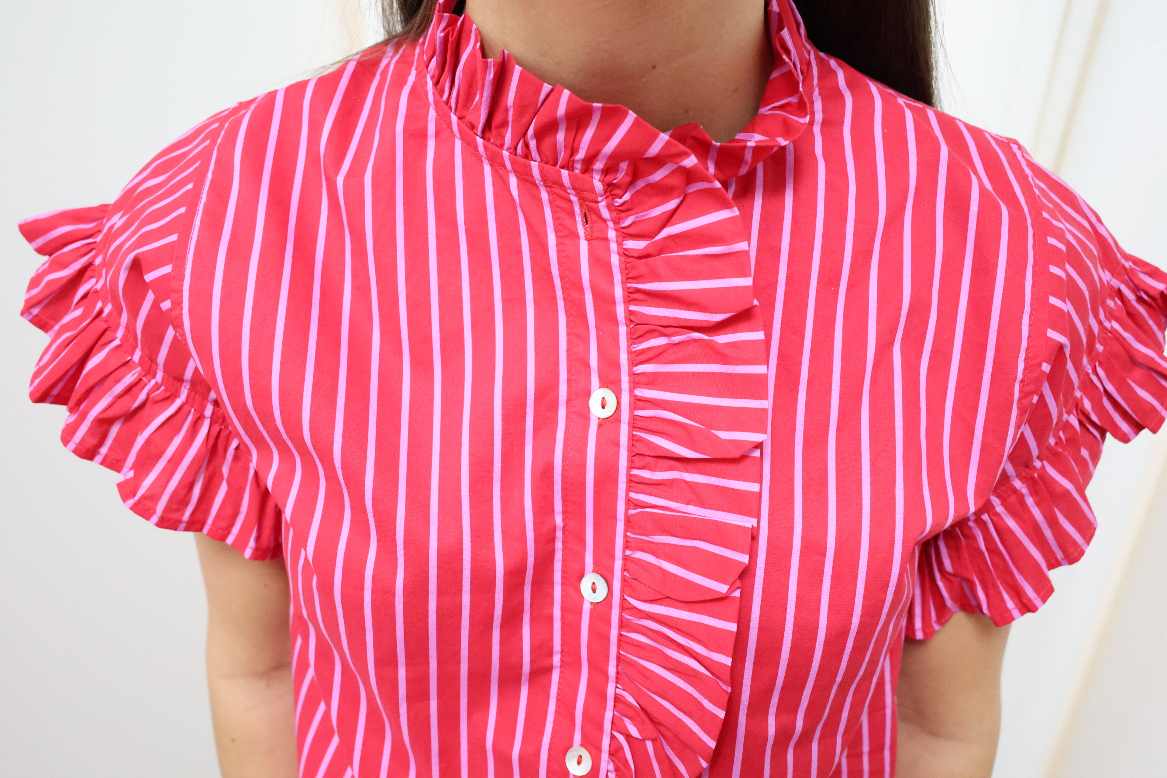 Red Striped Ruffle